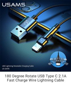 180-Degree-Rotate-USB-Type-C-2.1A-Fast-Charge-Wire-Lightning-Cable